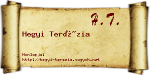 Hegyi Terézia névjegykártya