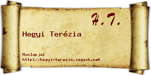 Hegyi Terézia névjegykártya
